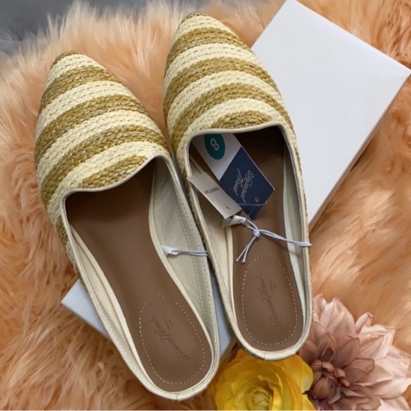 Mule Slide Shoes Cream/Tan Woven Wicker Material & Memory Foam Cushion Sz 6 NEW! - Picture 6 of 6